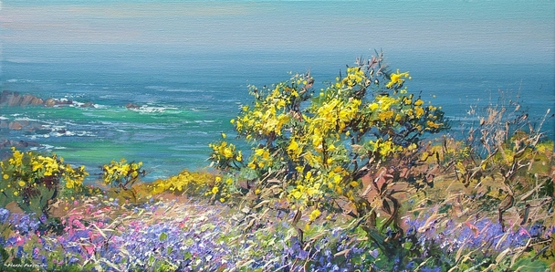 MARK PRESTON - bluebells and gorse, portheras